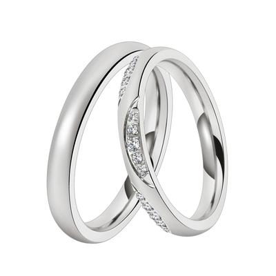 Trauring DOOSTI "Schmuck Geschenk Edelstahl Trauring Ehering Partnerring LIEBE" Gr. 68, silber (edelstahlfarben), Fingerringe, 68, ohne Zirkonia, Edelstahl, 3mm, wahlweise mit oder ohne Zirkonia Image