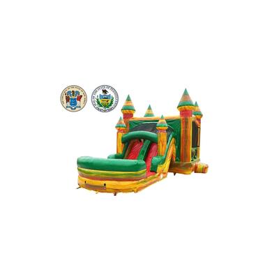 JumpOrange Fiesta Commercial Grade Bounce House Water Slide Combo with Attached Pool & Air Blower, Outdoor Inflatable Kids Play