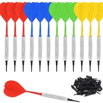 TEMU 12pcs 14g Iron Dart Tube Safety Soft Darts Set, Plus 36pcs Plastic Soft Dart Heads, Suitable For Electronic Dart Board