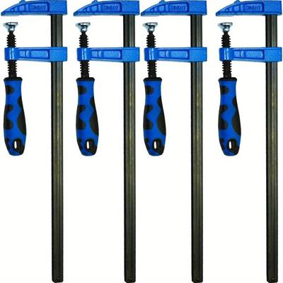 "TEMU 4-pack Quick Release F-clamps, 6" & 12" Blue Handles, Metal, Slide & For Efficient Work, Ideal For Wood Clamping, Furniture Assembly, Beginner-friendly, No Battery Needed" Image