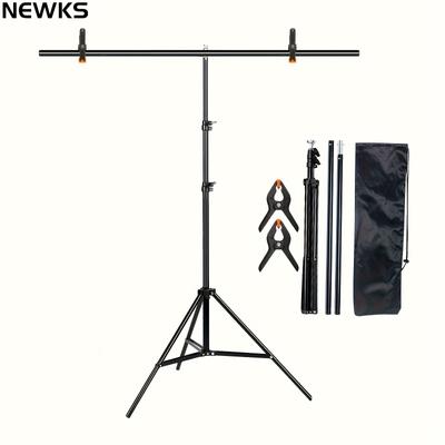 TEMU Newks T-shaped Adjustable Backdrop Stand, 6.5x4.9ft Photo Support System, Sturdy Screen Frame Kit With 2 Spring Clamps And Carry Bag For , Game Streamers, Photography