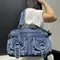 DistMurcia-Sac à main en denim délavé pour femme, multi-poches, rivet, nickel é, mode initiée