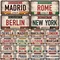 Vintage Berlino Madrid New York Parigi Country City Style Targa in metallo Targa in metallo Man Cave Bar Club Decorazione poster