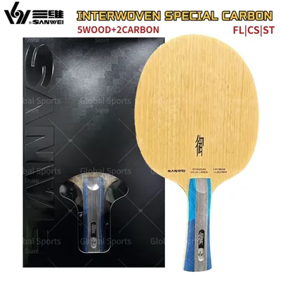 Original SANWEI YU Tischtennisschläger 5 Holz + 2 Carbon OFF++ Training Ping Pong Schläger Schläger Paddel Tenis de Mesa Hohe Qualität Image