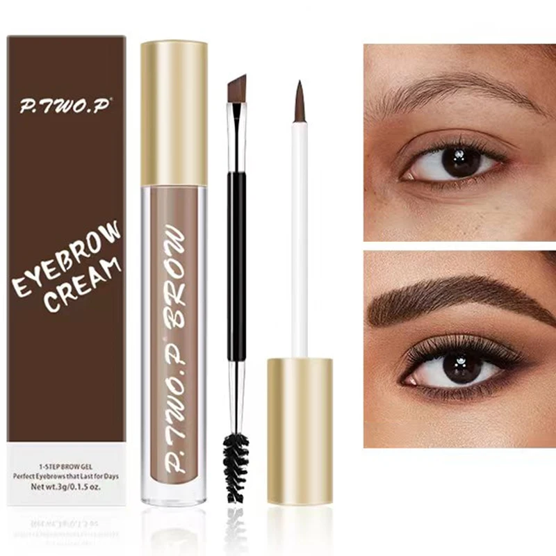 P. tw o.p Doppelkopf wasserdichtes Augenbrauen gel 3d Formung wilde Augenbrauen creme lang anhaltende schweiß feste schnell trocknende Augen Make-up-Set Image