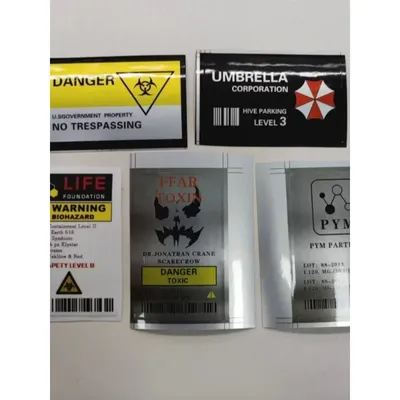 Suchende Bewohner bösen Film Requisiten Serie Aufkleber verschiedene Muster kreative Virus flasche Image