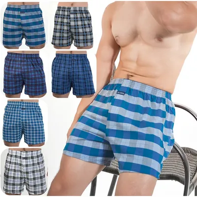 1PC Herren Nachtwäsche Plaid Pyjama Bottoms Zu Hause Plus Größe Boxer Kurze Für Männer Hohe Taille Image