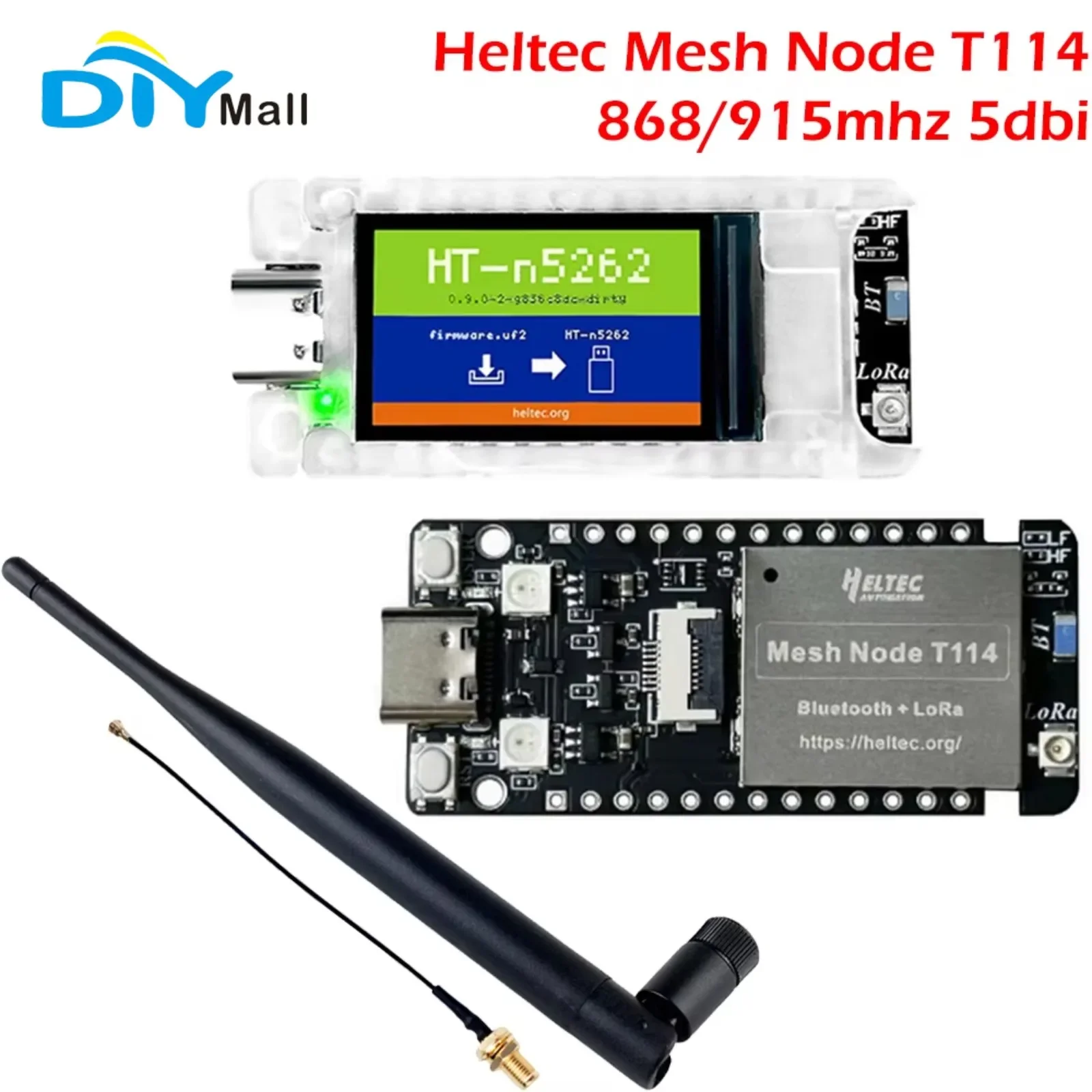 DIYmall Heltec Mesh Node T114 – LoRaWAN-Tracker-Board mit nRF52840, SX1262, 868/915 MHz-Antenne (Low Power Devboard) Image