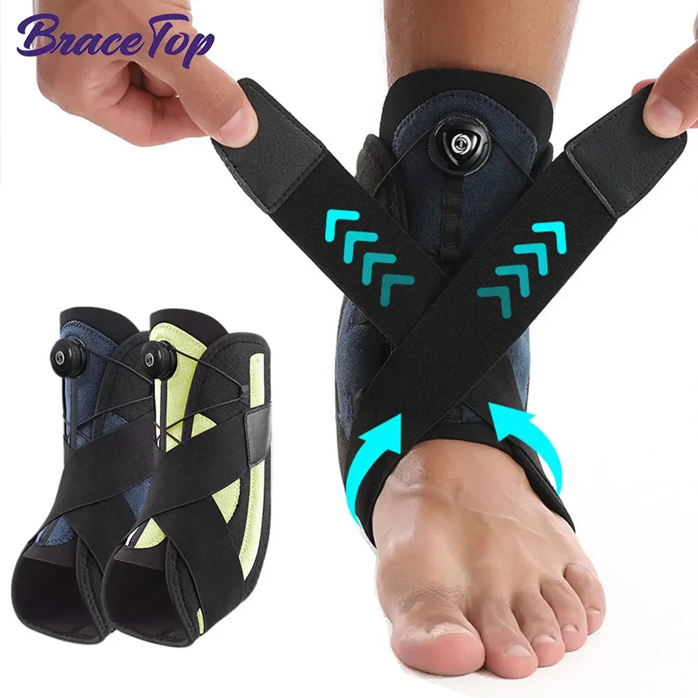 Verstellbarer Knopf, maximale Knöchelstützbandage für verstauchte Knöchel, Sehnenentzündung, Achillesse, Plantarfasziitis, Schwellungen und Erholung von Verletzungen Image