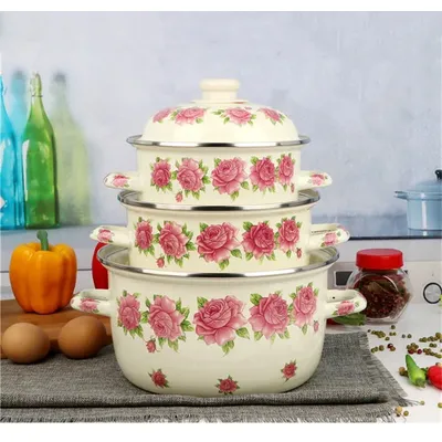 20/22/24CM Vintage Emaille Suppentopf mit Induktionsherd Kompatibilität für Home Kitchen Hotpot