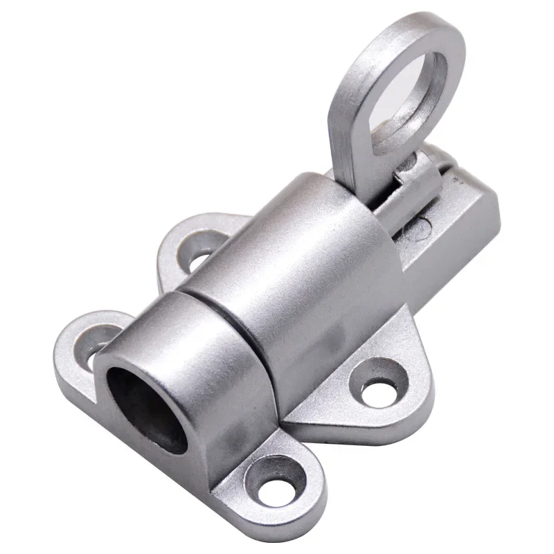 Aluminiumlegierung Schwarz/Grau Fenster Tor Sicherheit Zugring Feder Bounce Türriegel Automatisches Riegelschloss Schwarz Graues Fenster