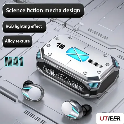 M41 Drahtlose Bluetooth Touch Digital Display In-Ear Sport Metall Textur Mecha Wind Dazzle Farbe Image