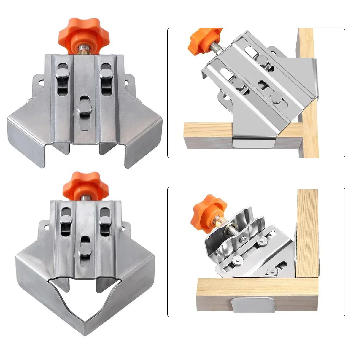 Eckklemme aus Stahl, 90 Grad, rechtwinklige Klemme für Tischler, Schnellspleißklemme mit verstellbarer Schwenkbacke für DIY-Rahmen, Schweißen Image