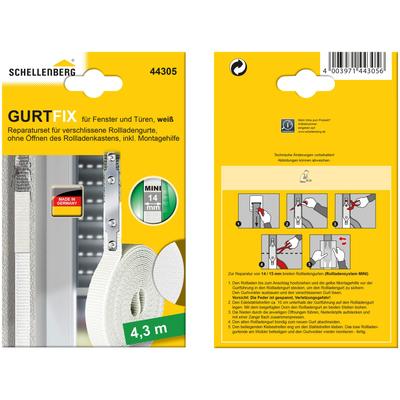 Reparatur-Set SCHELLENBERG "Rollladen Gurtfix für das Rollladensystem Mini", weiß, Reparatur-Sets, für alte Gurtbänder in unterschiedlichen Farben, 14 mm x 4,3 m Image