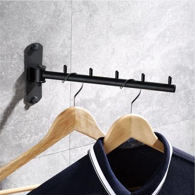 Edelstahl-Kleiderbügel mit Schwingarm-Stützstangen, Tür-Wand-Aufhänger mit 5 Haken für Kleiderhaken Image