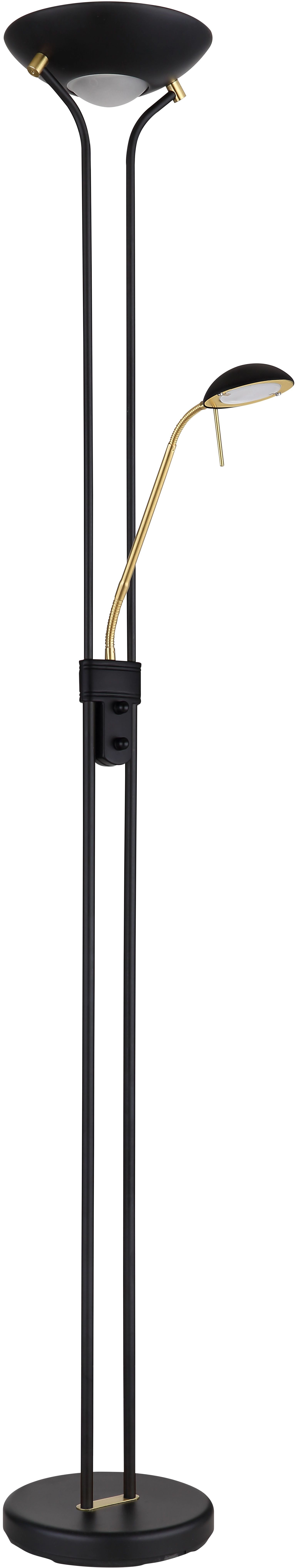 GLOBO LIGHTING Stehlampe "LEONAS", schwarz (schwarz matt), Ø 25,5cm H: 180cm, 1 Stk., Leuchten, Stehleuchte, Flexo, Wohnzimmer, Schlafzimmer, 3000 Kelvin, Stehlampe