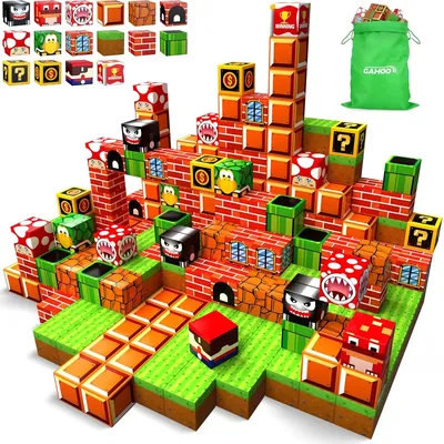 Magnetic Blocks, 110Pcs Build 3D Magnet Building Toys World with Magnetic Tiles, STEM Kids Sensory