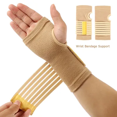 2pcs Elastic Bandage Wrist Guard Support Arthritis Sprain Band Carpal Protector Hand Brace