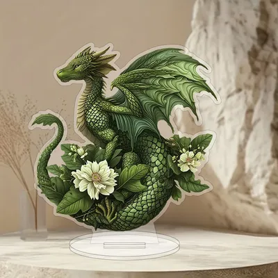 Vibrant Dragon Ornaments - Exquisite Bohemian Style Acrylic Tabletop Decor, Multipurpose English