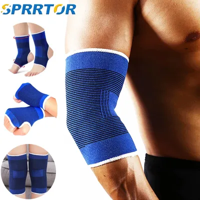 1Pair Sports Elbow Bandage Breathable Elbow Pads Basketball Volleyball Fitness Gym Adjustable Arm