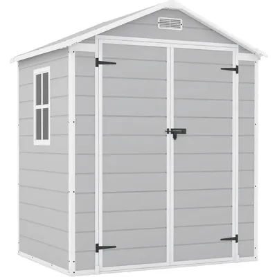 6x4 FT Plastic Outdoor Storage Shed-Perfect To Store Patio Furniture, GardenTools Bike