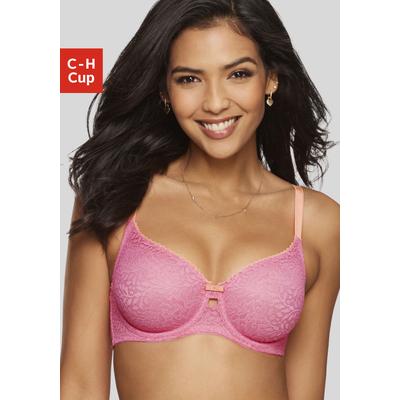 Minimizer-BH NUANCE, Damen, Gr. 90, Cup C, bunt (pink, pfirsich), Spitze, Obermaterial: 91% Polyamid, 9% Elasthan, femin