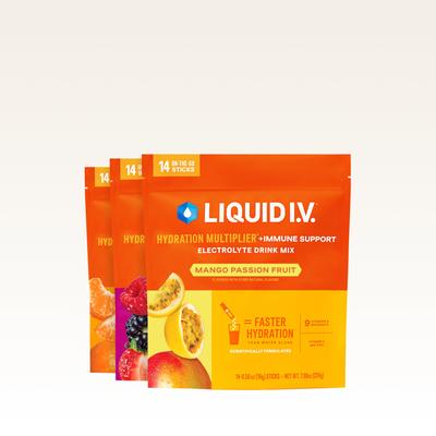 Liquid I.V.® Immune Support Bundle Hydration Multiplier® (42Pack) - Hydrating Powdered Electrolyte Drink Mix Packets With Vitamin C & Zinc