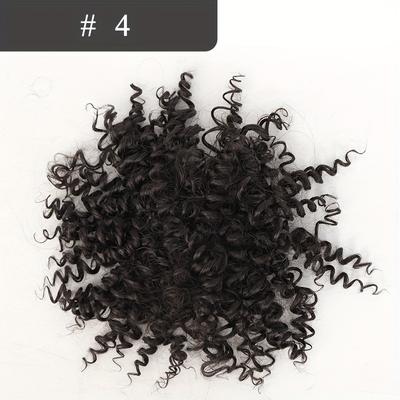 TEMU Synthetic Afro Curly Hair Bun Clips For Women Rubber Band Extensions Natural False False Hair High Temperture Fiber For Women Girls Image