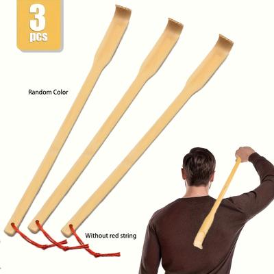 TEMU 3pcs 18.3 Inch Back Scratcher, Bamboo Back Scratcher With Long Handle, Portable And Gifts For