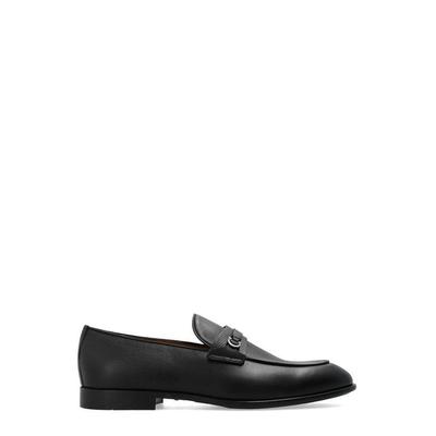 Gancini Plaque Slip-On Loafers - Black - Ferragamo Slip-Ons