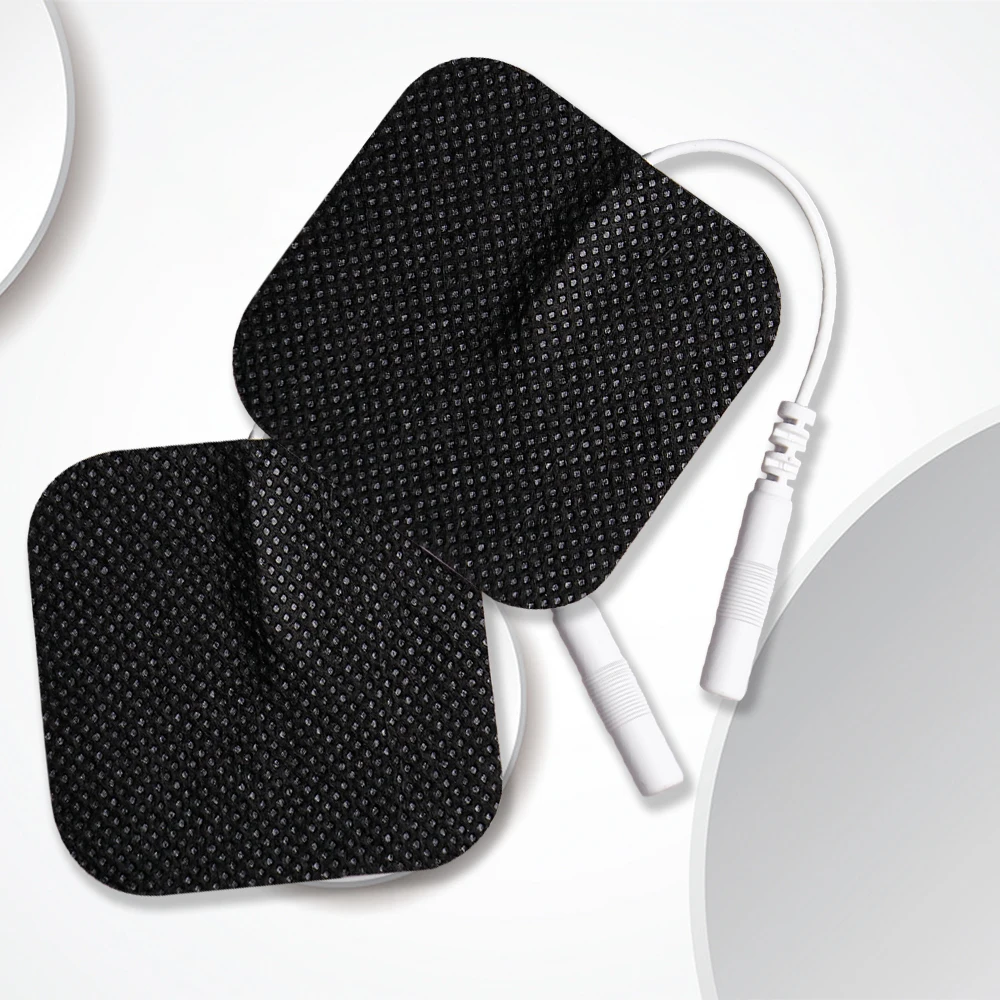 5*5cm schwarz Zehner puls Muskels timulator ems Niederfrequenz massage gerät Physiotherapie Elektrode Massage kissen selbst klebendes Gel pflaster Image