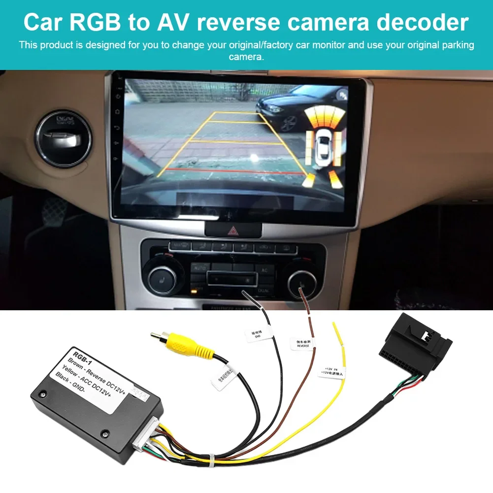 12V Rückfahr kamera Decoder RGB zu AV Rückfahr kamera CVBS Schnitts telle Rückfahr kamera Signal wandler für VW mit Rückfahr kamera Image