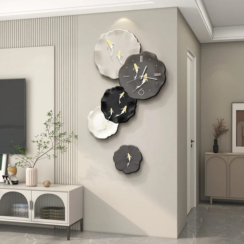 Abstrakte Kunst Wohnzimmer dekorative Malerei Wanduhr Hintergrund Wanduhr Dekoration Uhren Wand Home Decor Image
