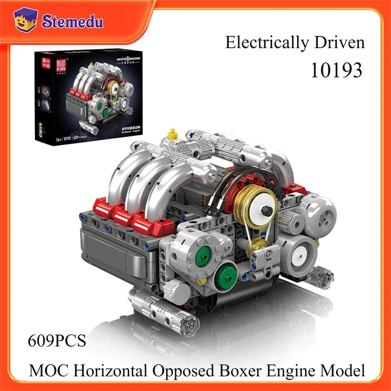 Mould King 10193 609 Stück technisches motorisiertes Boxermotor-Modellbausteine MOC horizontales gegenüberliegendes Motorset Kinderspielzeug Geschenk Image