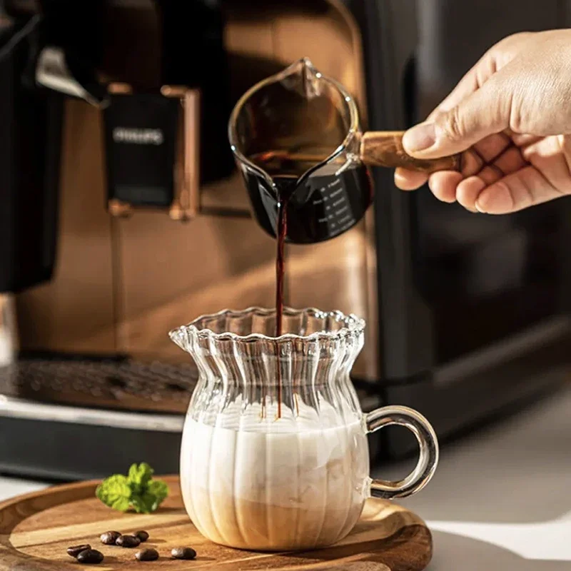75 ml Wärme-beständig Glas Espresso Messbecher Doppel/Einzel Mund Glas Milch Krug Mit Griff Messen Tassen küche Gadgets