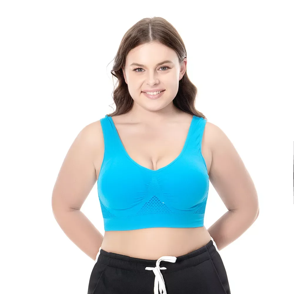 S-6XL évider femmes Sport soutien-gorge Fitness Yoga course gilet sous-vêtements rembourré culture hauts sous-vêtements sans fil-jante haut de gymnastique soutiens-gorge