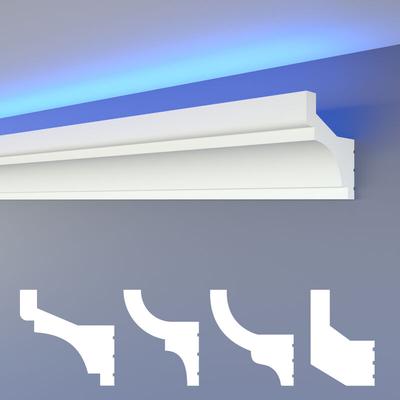 Led Stuckleisten klassisch, indirekte Beleuchtung Deckenleisten xps Styropor: HLED-3 - 72x73 mm, Image