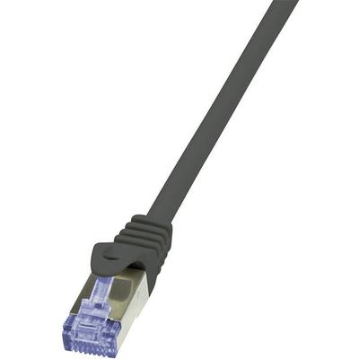 Logilink - CQ3063S RJ45 Netzwerkkabel, Patchkabel cat 6a s/ftp 3.00 m Schwarz Flammwidrig, mit Image
