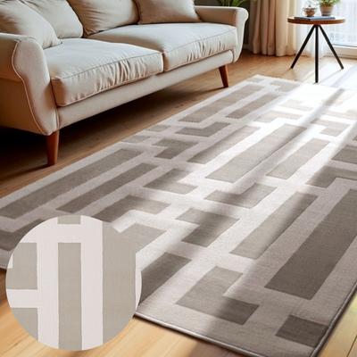 Designteppich ELLE DECORATION "Onyx", creme grau, B:120cm H:9mm L:170cm, Polypropylen, Teppiche, Wohnzimmer, Schlafzimmer, Läufer, Hoch-Tief Effekt, Flur, Glanz Image