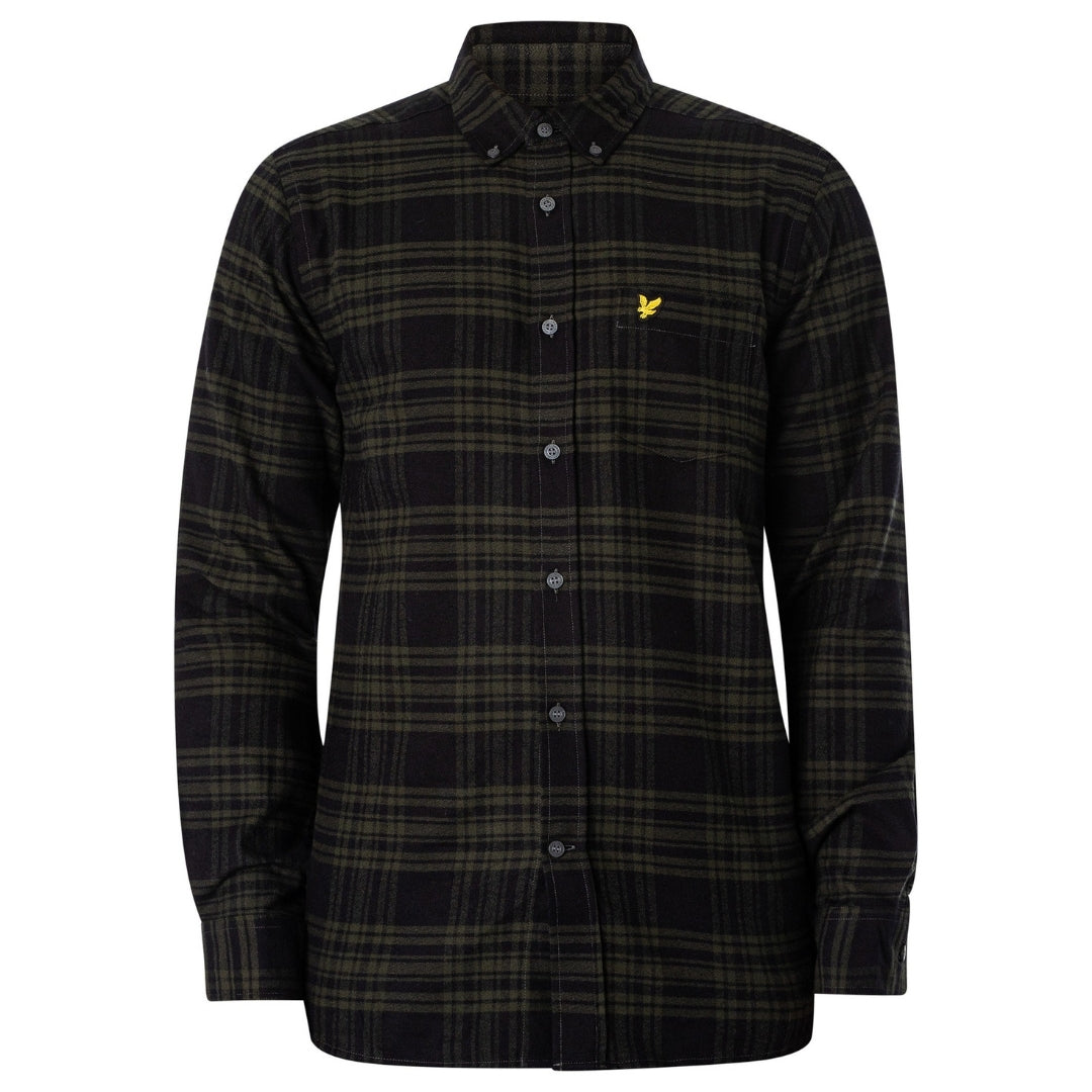 Lyle & Scott Langarm-Flanellhemd mit Bergmoosgrün-Karomuster Image