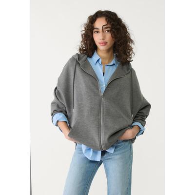 Stradivarius Soft-touch oversize hoodie with zip Dark grey S