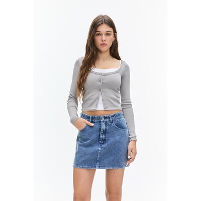 Ribbed T-Shirt With Buttons