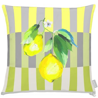 Kissenhülle APELT "3802", bunt (grün, grau, gelb), B:49cm L:49cm, Polyester, Baumwolle, Obermaterial: 75% Polyester, 25% Baumwolle, Kissenbezüge Image
