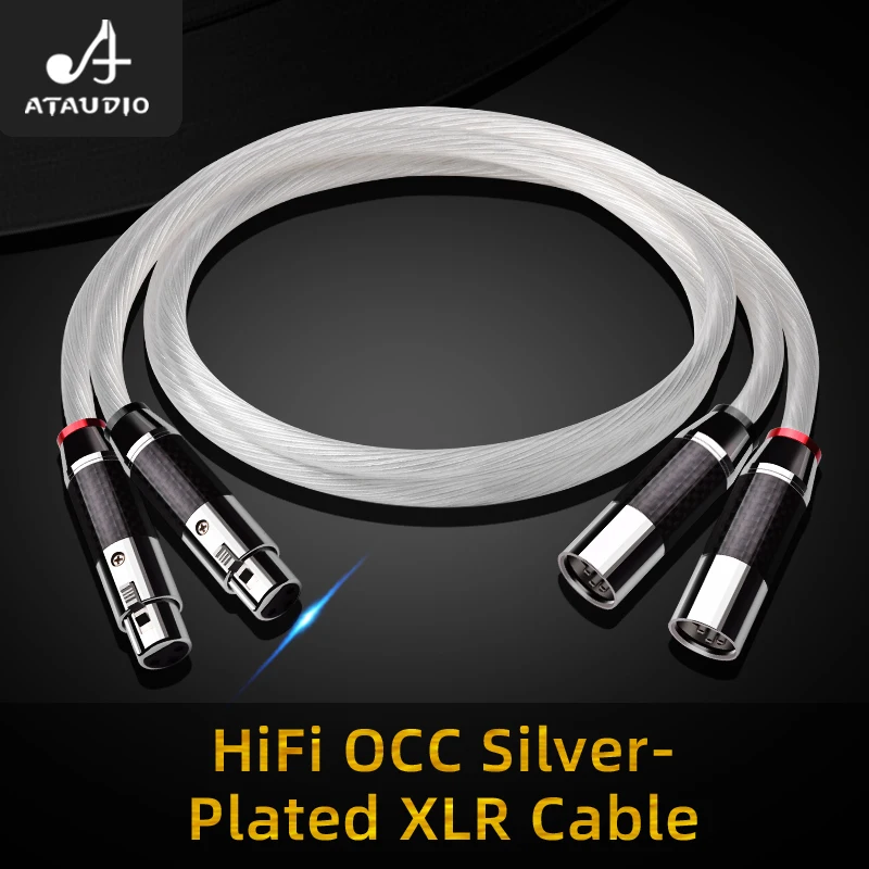Cavo Audio ATAUDIO HiFi XLR cavo bilanciato 2XLR placcato oro OCC placcato argento ad alta purezza per Mixer microfono