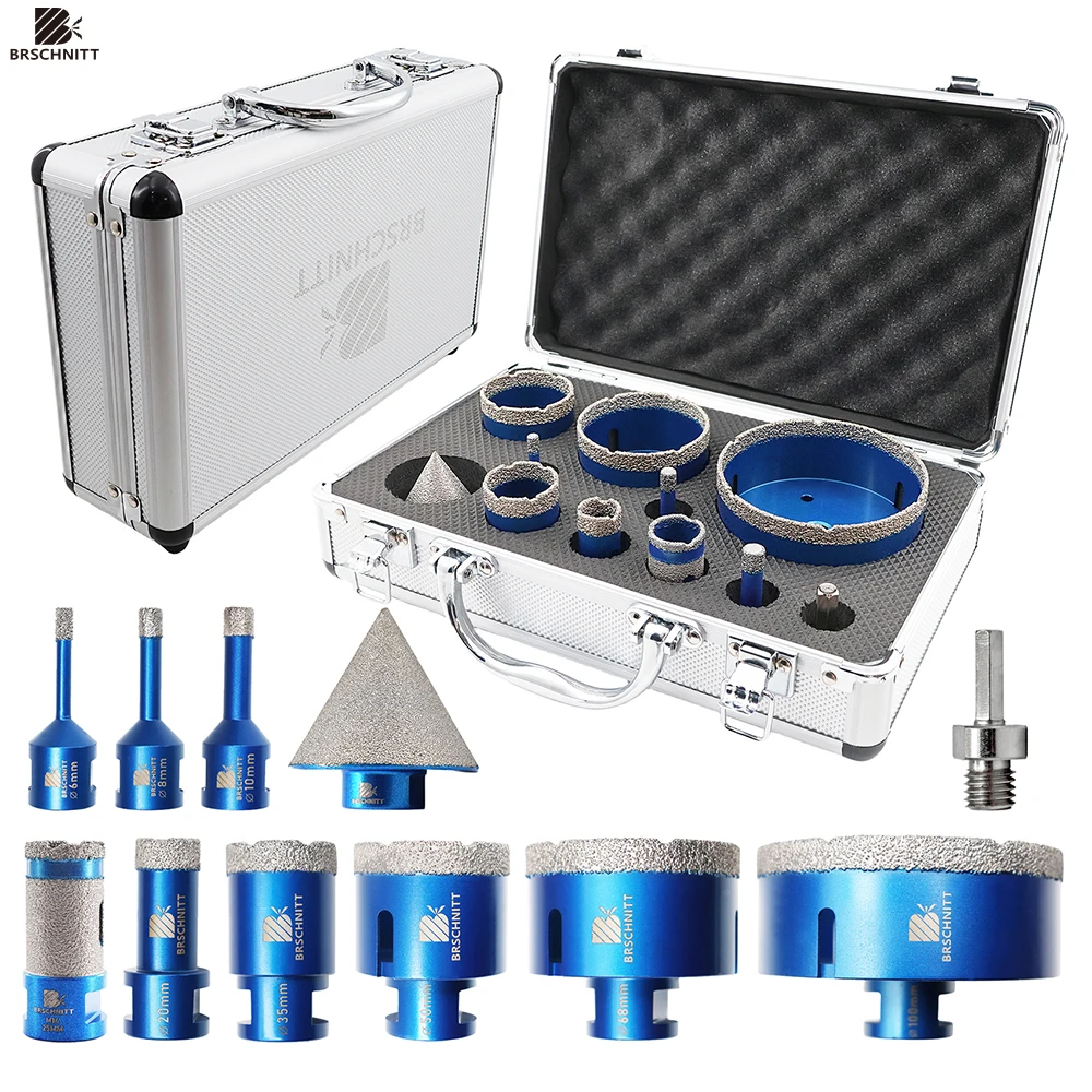 Brschnitt 11 stücke diamant bohrer kit 6-11mm bohrer fasen bohrer adapter bohr fräser für fliesen granit mauerwerk m14 Image