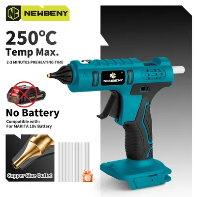 ​NEWBENY 260° Cordless Electric Hot Glue Gun 100W High Temperature Industrial Mini Glue Guns Thermo Tool For Makita Battery Pin