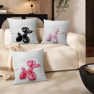 Abstrakter Ballon-Hunde-Kissenbezug, 30 x 50 cm, Polyester, Sofakissen, dekorative Kissen, Image