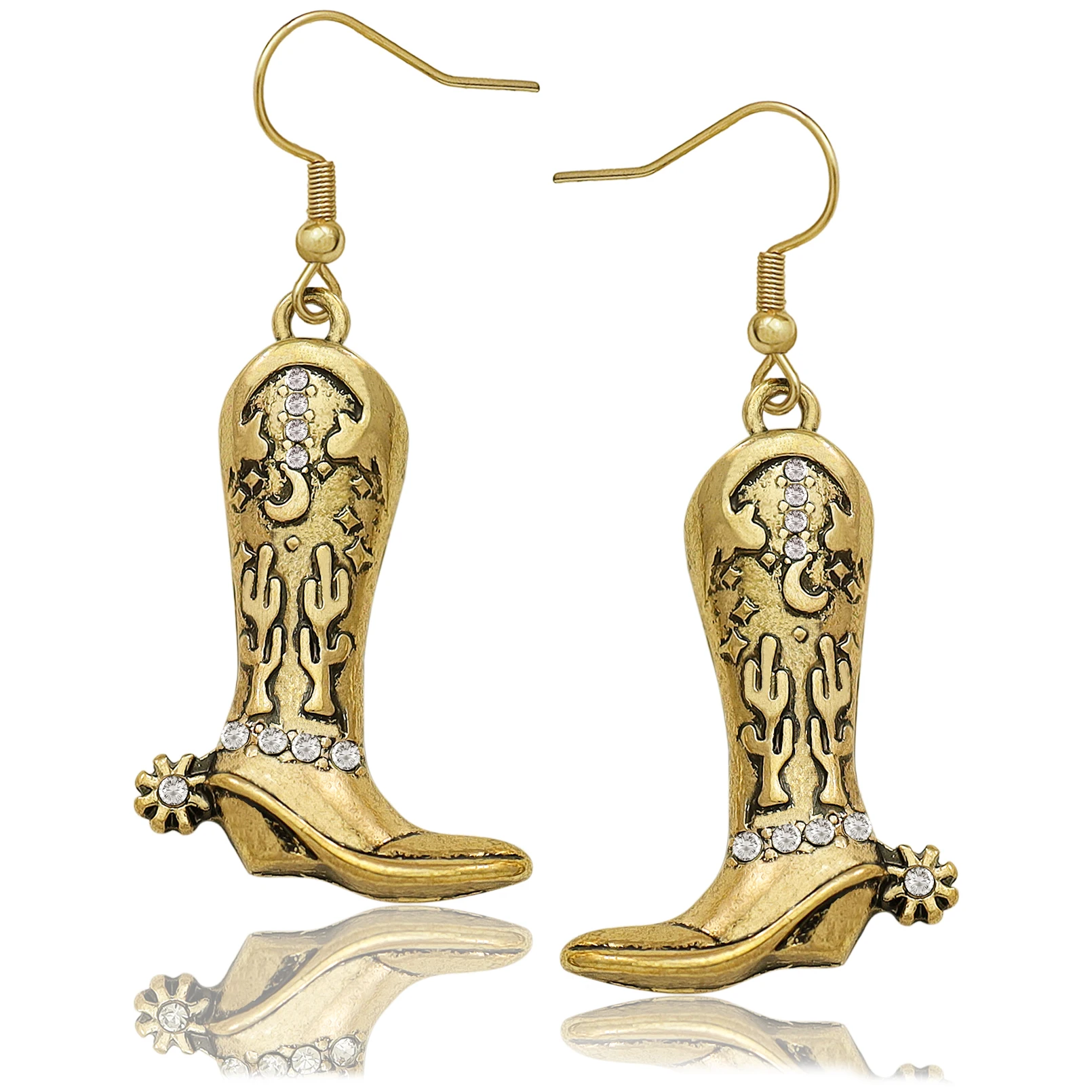 Cowboyhut Stiefel Ohrringe Strass Schuhe Charms Edelstahl Haken Ohrring Eardrop für Cowgirls Party Punk Schmuck Geschenke