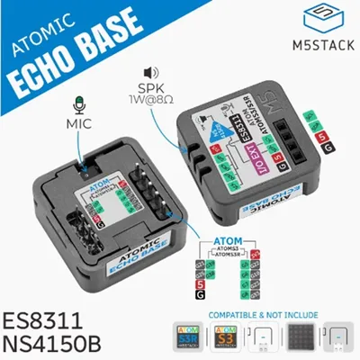 M5Stack Atomic Echo Spracherkennungsbasis ES8311 Audiodekodierung MEMS Mikrofonmodul Image