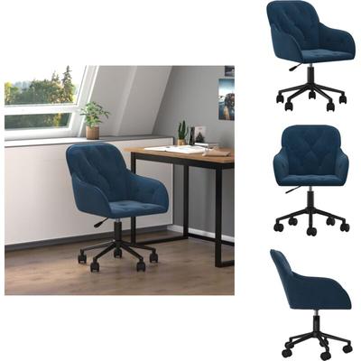 Vidaxl - Bürostuhl Drehbar Blau Samt - Samtsessel - Drehstuhl - Bürostuhl Blau - Ergonomischer Image